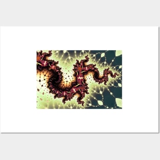 Abstract Fractal Dragon Pattern Posters and Art